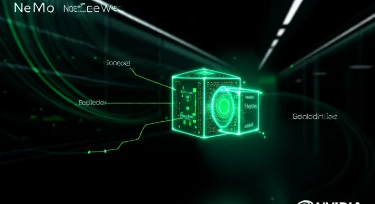 Conceptual image representing Nvidia NeMo Microservices for AI Agents, illustrating the building blocks for enterprise generative AI applications and the data flywheel concept.