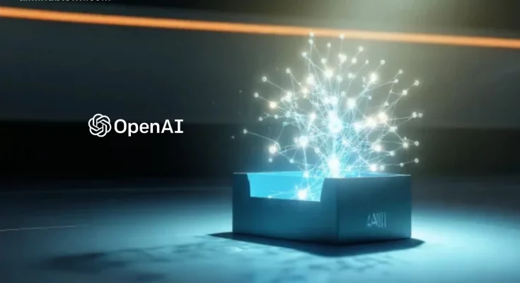 Abstract digital art representing the OpenAI open-weight AI model release announced for summer 2024. A glowing neural network with visible weights emerges from an open structure, symbolizing increased AI accessibility and transparency in open-source artificial intelligence.
