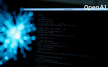 Conceptual image of the OpenAI Codex CLI, an open-source AI coding tool, integrated into a developer's dark-themed terminal window. Glowing blue AI graphics overlay lines of code, representing AI assistance in software development via the command-line interface.