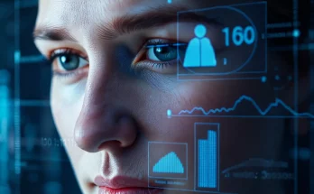 FaceAge AI technology analyzing facial images to predict biological age and cancer survival outcomes, showcasing the intersection of artificial intelligence and healthcare in precision medicine.