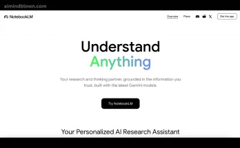 Image of NotebookLM interface showing key features like source panel, chat panel, studio panel, mind map, audio overviews, and study guides. AI-powered note-taking and research assistant for students and professionals.