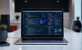 Image of OpenAI's GPT-OSS model running on a laptop, showcasing code generation, web browsing, and reasoning tasks. Keywords: OpenAI, GPT-OSS, AI, open-source, machine learning, laptop, code, reasoning, web browsing.