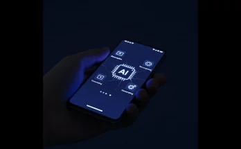 Image of a smartphone displaying an AI model running offline, showcasing icons for image recognition, natural language processing, and generative functions. Keywords: Google AI, Offline AI, Edge Computing, Smartphone AI, AI Edge Gallery, Mobile AI, On-device AI, Tensor Processor, AI Model.
