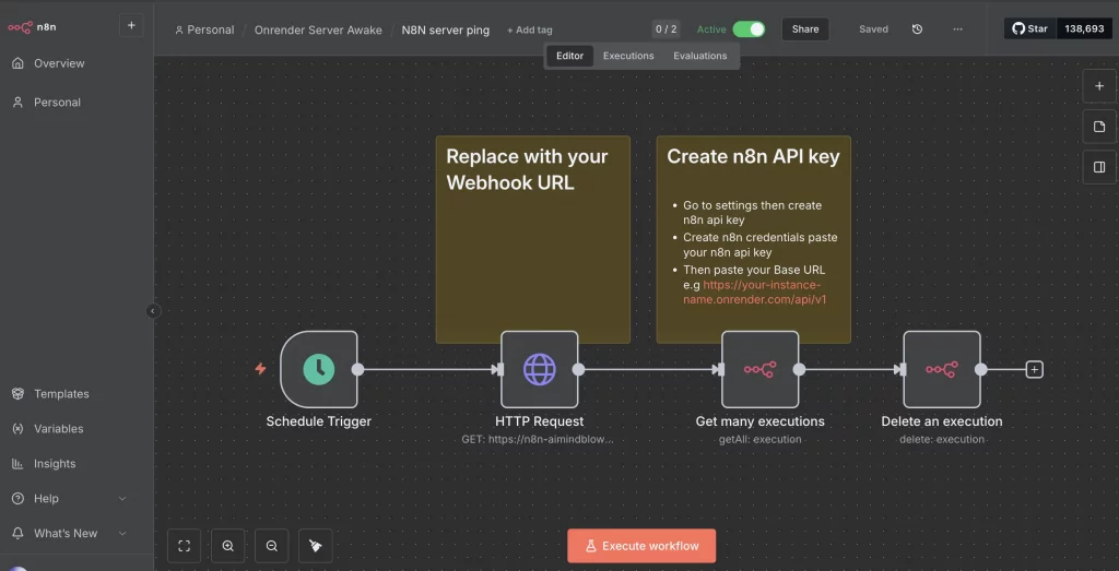 render.com n8n workflow to activate
