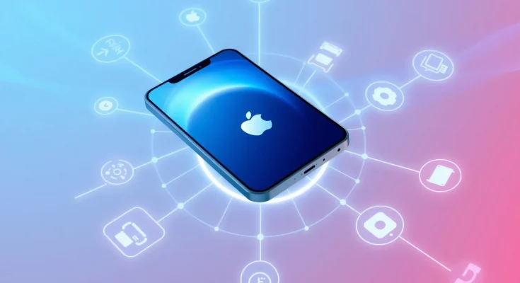 Apple Siri Google Gemini AI partnership concept - futuristic iPhone with neural network patterns and digital assistant elements representing 2026 AI upgrade