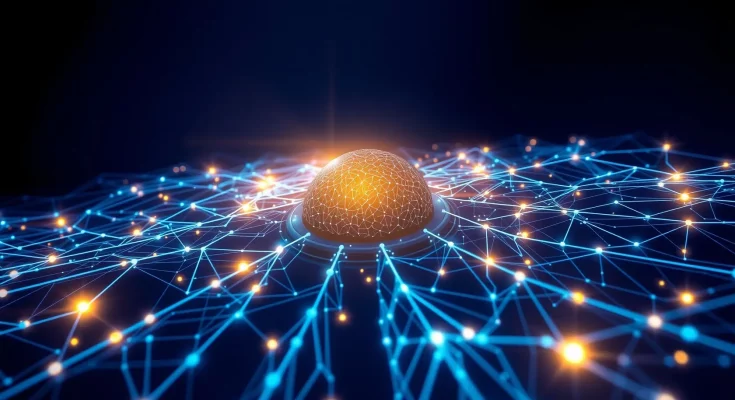 Abstract visualization of efficient AI scaling and neural networks representing DeepSeek's 2026 technological breakthrough.