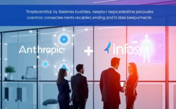 Anthropic and Infosys partnership showing custom AI agents integrated into enterprise systems for business transformation