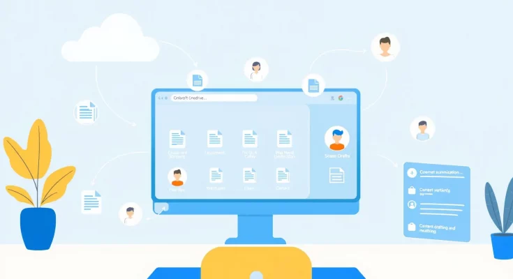 Microsoft OneDrive with AI agents transforming cloud storage into intelligent workspace with document assistance features