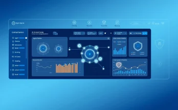 Enterprise AI management dashboard for OpenAI Frontier showing centralized control of multiple AI agents with real-time metrics and security features