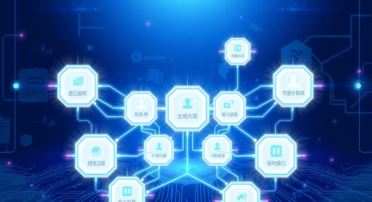 Futuristic visualization of ten interconnected AI agents transforming digital insurance with data streams and specialized workflows.