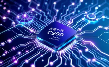 Alibaba XuanTie C950 5nm chip for agentic AI with neural network visualization