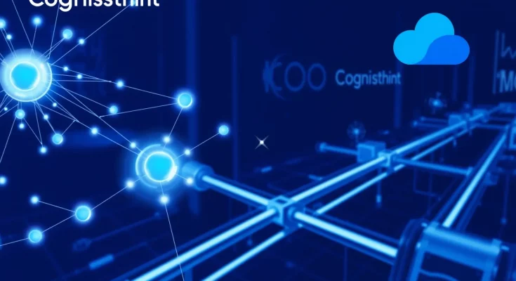 Cognizant Google Cloud partnership showing agentic AI neural networks and autonomous business operations visualization
