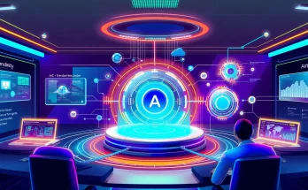 Futuristic AI security dashboard integrating Wiz cloud scanning, Gemini threat intelligence, and Mandiant virus analytics for proactive agentic protection