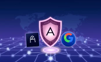 OpenAI, Anthropic, Google unite to block model copying, shown with a shield over a neural network grid.